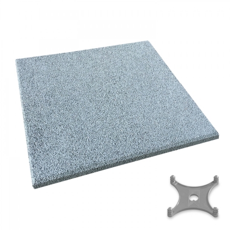 Gray rubber balcony slabs, the surface is sealed.